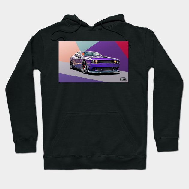 Dodge Challenger Illustration Hoodie by GasAut0s